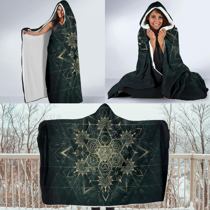 Elements of Sacred Geometry - Mystical | Hooded Blanket | Mandalazed
