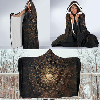 Zodiac Calendar Mandala - Gold | Hooded Blanket | Mandalazed