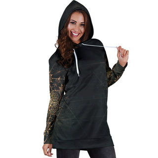 Elements of Sacred Geometry - Dark | Hoodie Dress | Mandalazed