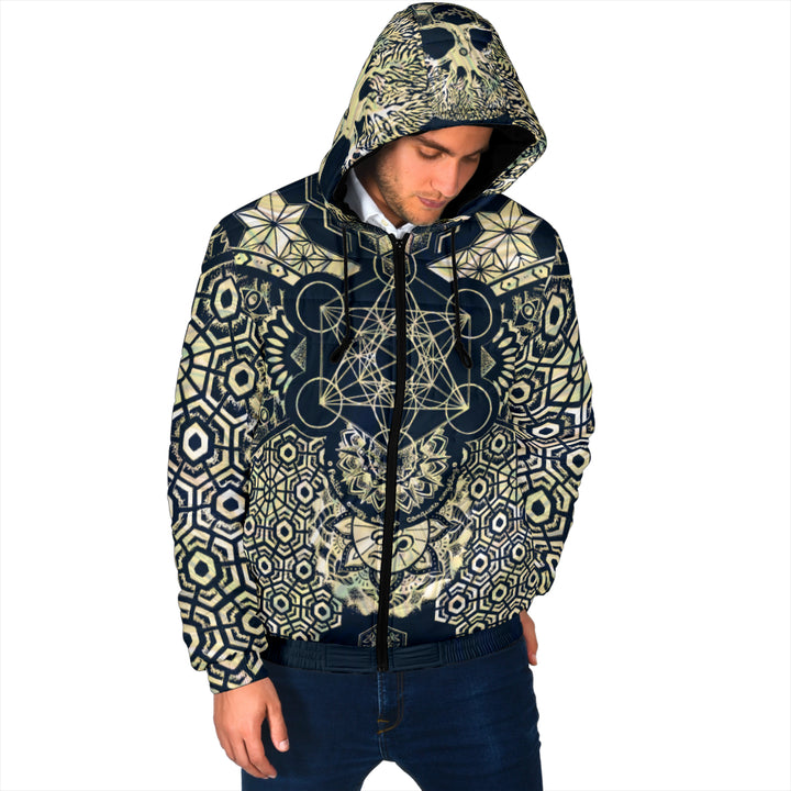 Geometric Gold Winter Hooded Jacket | Mil Et Une