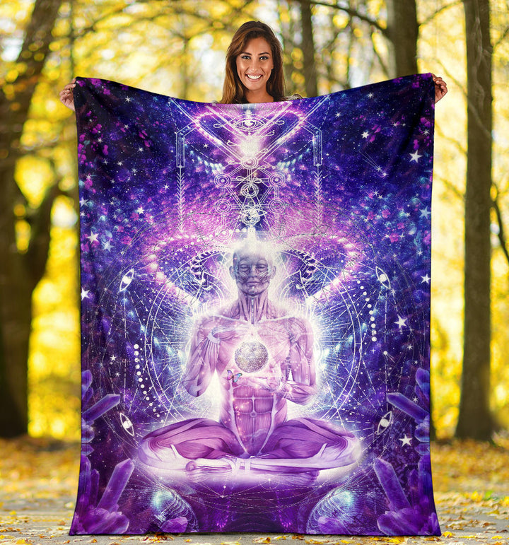 Balanced Self | Premium Microfleece Blanket | Cameron Gray