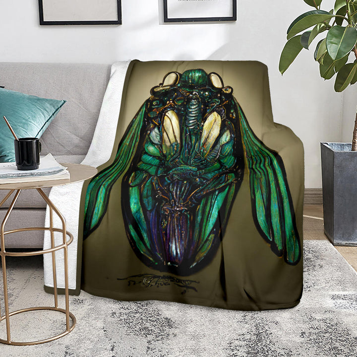 Steampunk Cicada Blanket | Michael Garfield