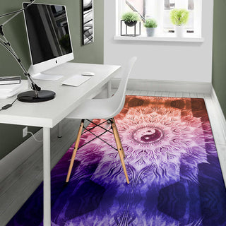 Fractalized Rainbow Yin & Yang Mandala | Rug | Mandalazed