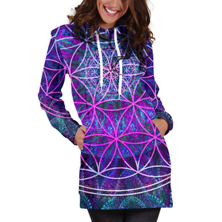Flower Of Life Womens Hoodie Dress | Cameron Gray