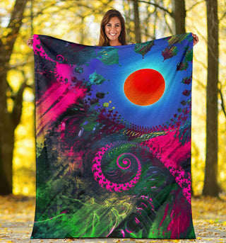 Fractalscape Sunrise | Microfleece Blanket | Makroverset