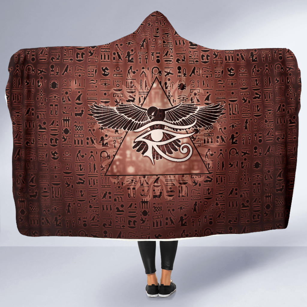 Eye of Horus Hieroglyphs | Hooded Blanket | Mandalazed