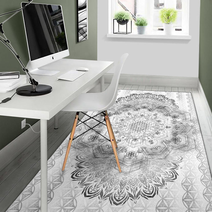 UNVEILING THE GRID - WHITE | RUG | YANTRART