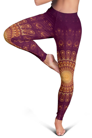 Peacock Feather Mandala - Moon | Leggings | Mandalazed