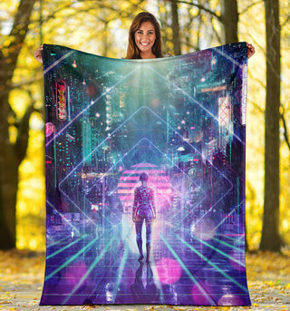 Neon Zone | Premium Microfleece Blanket | Cameron Gray