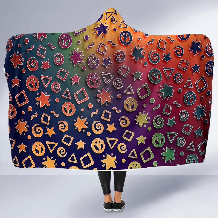Peace, Spirals and Geometry - Swirl | Hooded Blanket | Mandalazed