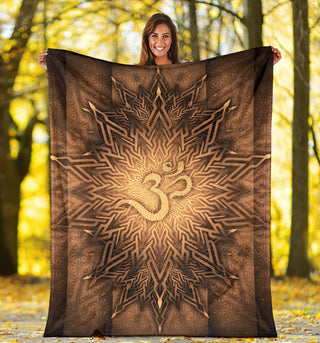 Mystical Aum Chakra Mandala - Earth | Blanket | Mandalazed