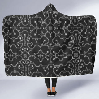 Shipibo Conibo - Black | Hooded Blanket | Mandalazed