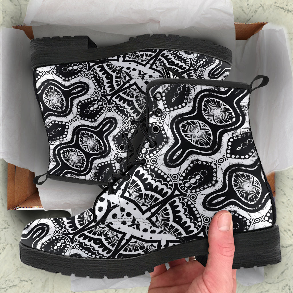 Cameron Gray | Acid Trip Black & White Leather Boots