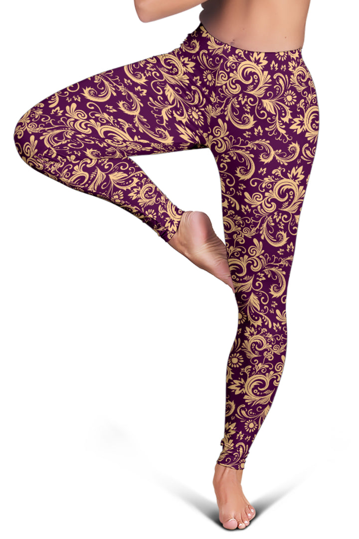 Oriental Floral Pattern - Amethyst | Leggings | Mandalazed