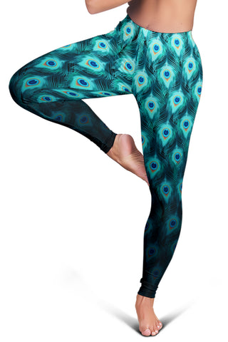 Trippy Peacock Feathers | Leggings | Mandalazed