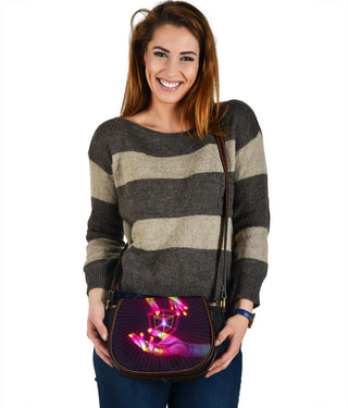 Psy Hands Geometry Leather Saddle Bag | Phazed