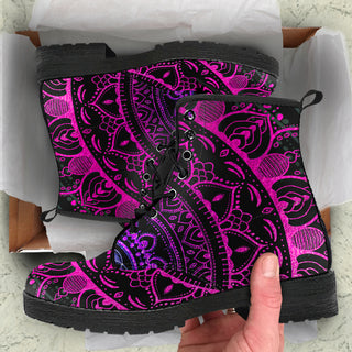 Cameron Gray | Neon Mandala | Leather Boots