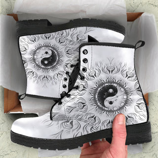 Fractalized Special Edition Yin & Yang Mandala | Leather Boots | Mandalazed