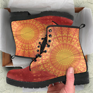 Peacock Feather Mandala - Sun | Leather Boots | Mandalazed