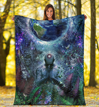 Gratitude For The Earth And Sky | Premium Microfleece Blanket | Cameron Gray