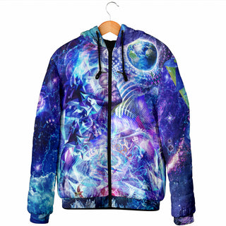 Transcension Mens Padded Hooded Jacket | Cameron Gray