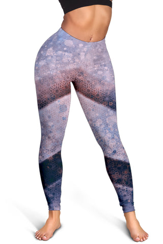 Hexagons and Paint Blobs - Purple | Leggings | Mandalazed