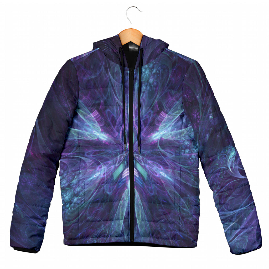 Electric Bloom Womens Padded Hooded Jacket | Cameron Gray