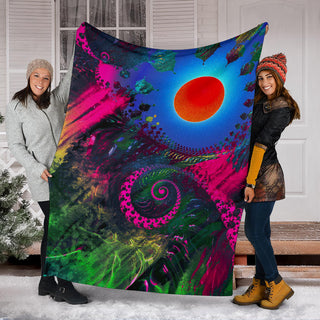 Fractalscape Sunrise | Microfleece Blanket | Makroverset