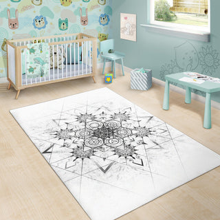 Elements of Sacred Geometry - White | Rug | Mandalazed