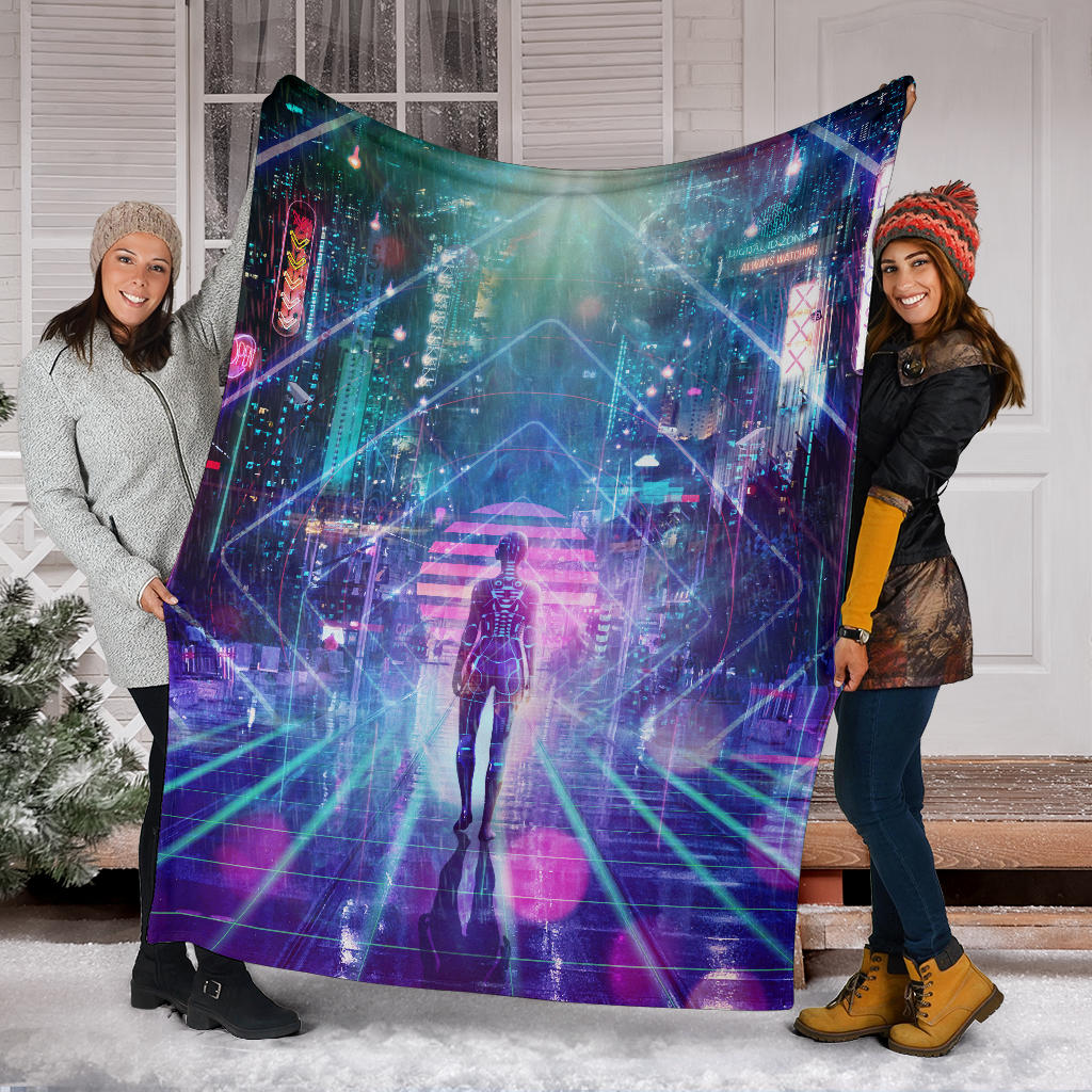 Neon Zone | Premium Microfleece Blanket | Cameron Gray