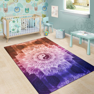 Fractalized Rainbow Yin & Yang Mandala | Rug | Mandalazed
