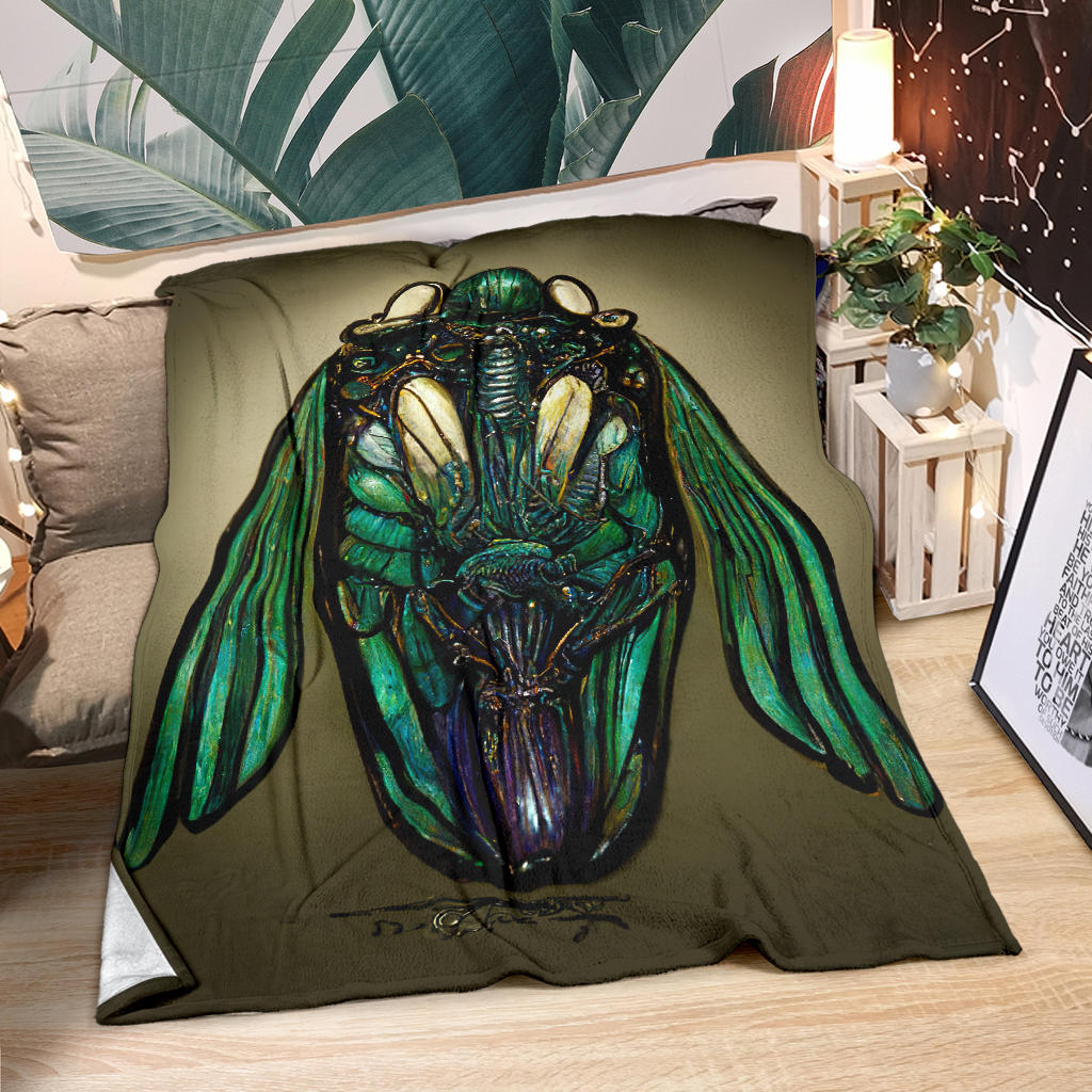 Steampunk Cicada Blanket | Michael Garfield