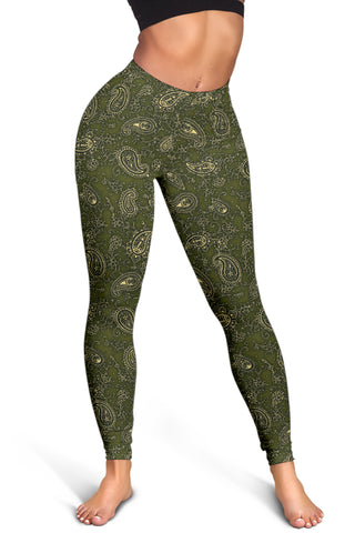 Peacock Feather Mandala - Olive Green | Leggings | Mandalazed