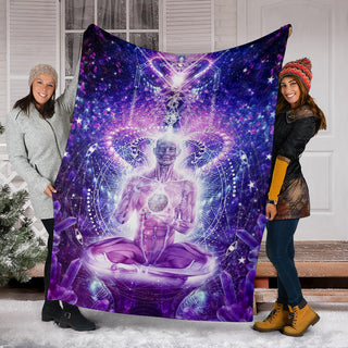Balanced Self | Premium Microfleece Blanket | Cameron Gray