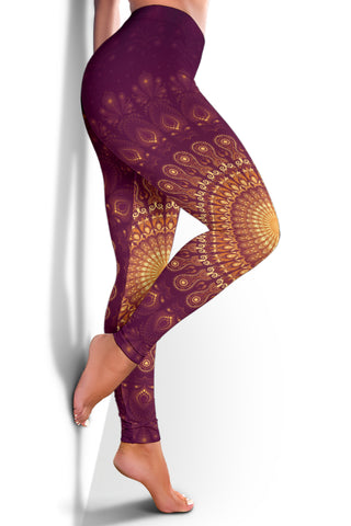 Peacock Feather Mandala - Moon | Leggings | Mandalazed
