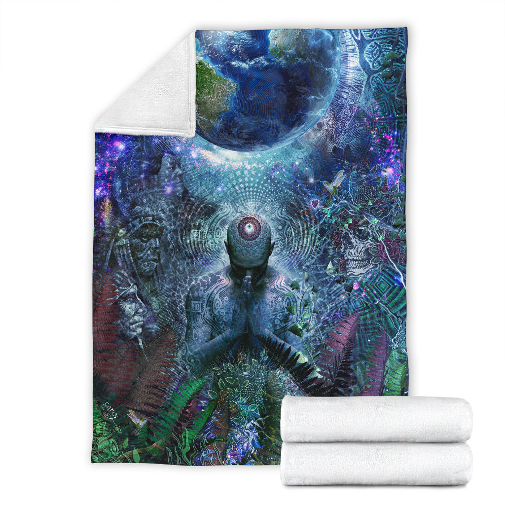 Gratitude For The Earth And Sky | Premium Microfleece Blanket | Cameron Gray