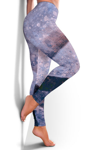 Hexagons and Paint Blobs - Purple | Leggings | Mandalazed