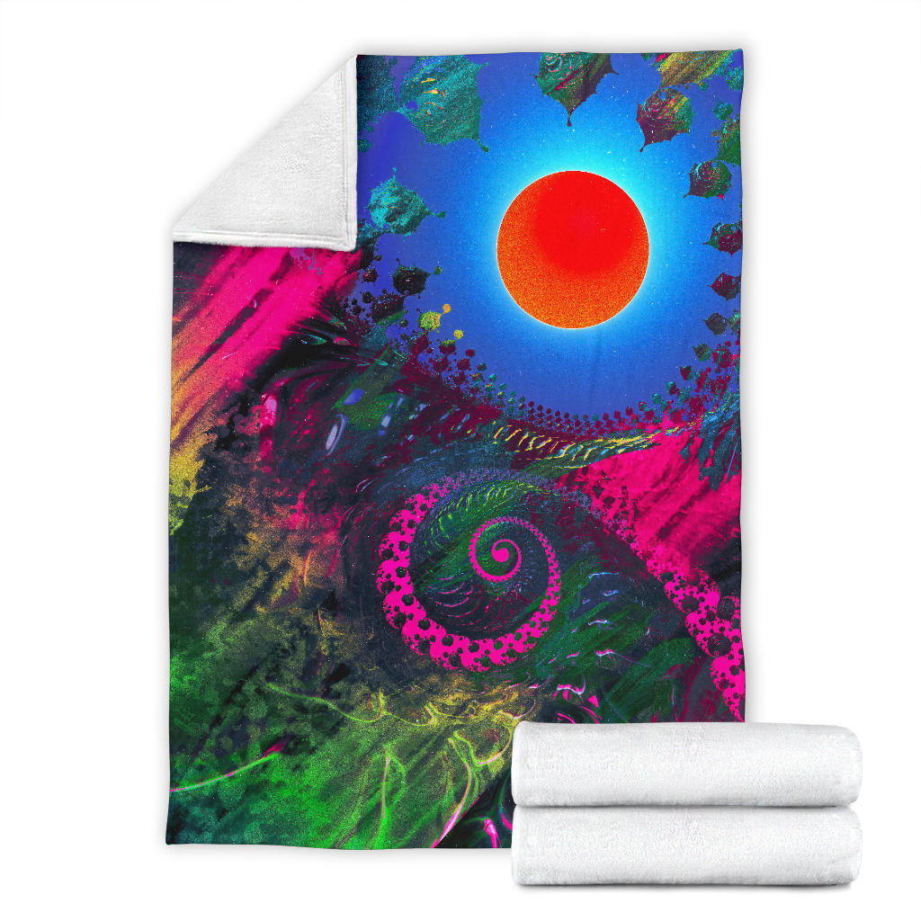 Fractalscape Sunrise | Microfleece Blanket | Makroverset