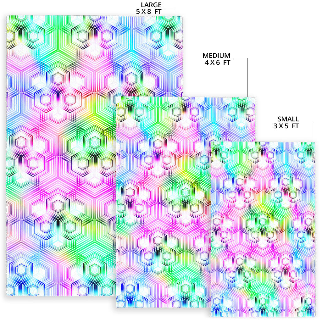 Psychedelic Hexagon Pattern | Rug | Yantrart Design