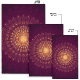 Peacock Feather Mandala - Moon | Rug | Mandalazed