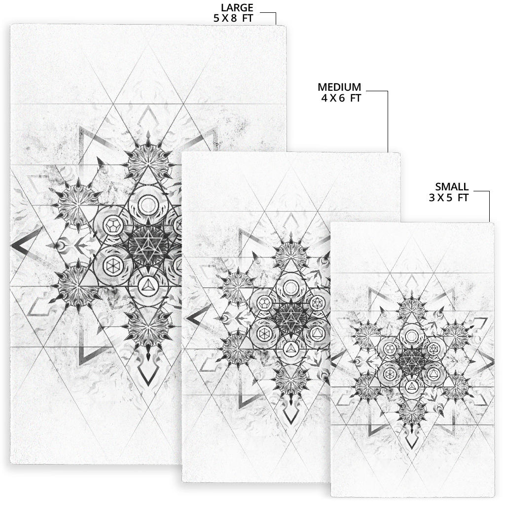 Elements of Sacred Geometry - White | Rug | Mandalazed