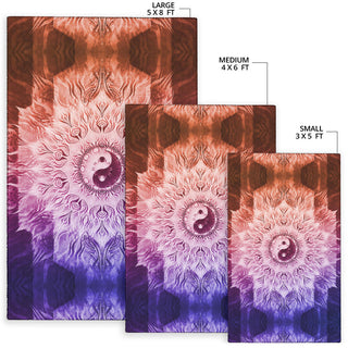 Fractalized Rainbow Yin & Yang Mandala | Rug | Mandalazed