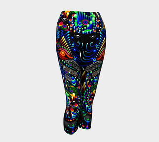 front TAS Visuals Psychedelic Bloom Yoga Capris – Eco Comfort & Compression Fit