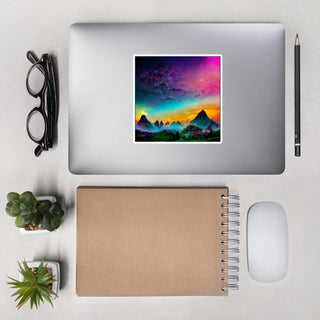 Misty Mountain Skies Sticker | Acidmath Guy