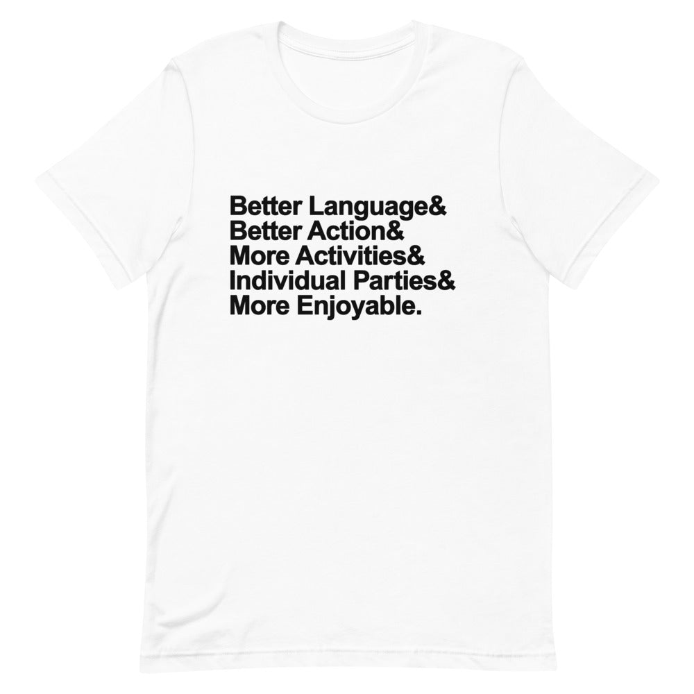 List Parody | T-Shirt Unisex Cotton T-Shirt (black print) | ALGA