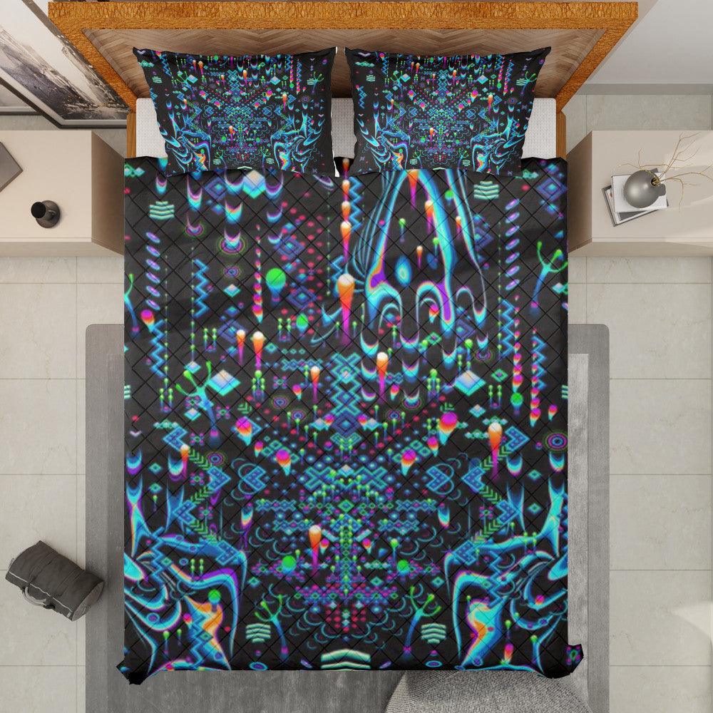 Mystic Move Cyan Quilt Bedding Set | TAS Visuals