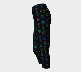 side Elemental Sprites TAS Visuals Psychedelic Yoga Capris – Eco Comfort & Compression Fit