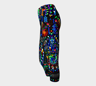 side TAS Visuals Psychedelic Bloom Yoga Capris – Eco Comfort & Compression Fit